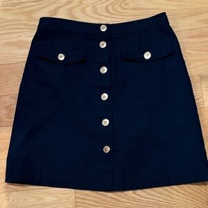 Classic Dark Navy Button-Up Skirt
